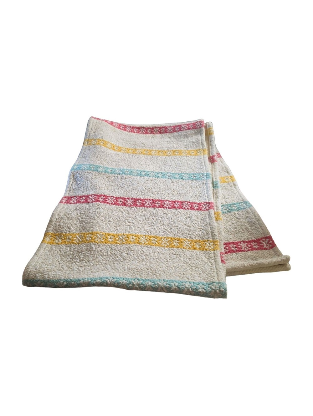 The Pioneer Woman 14x84 Multi Stripe Woven Table Runner Teal Red Yellow - Pre